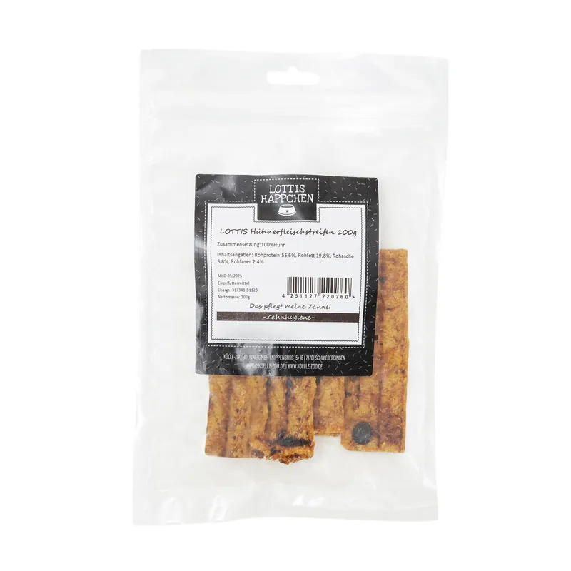 LOTTIS HÄPPCHEN Hühnerfleischstreifen 100 g Sonderangebot